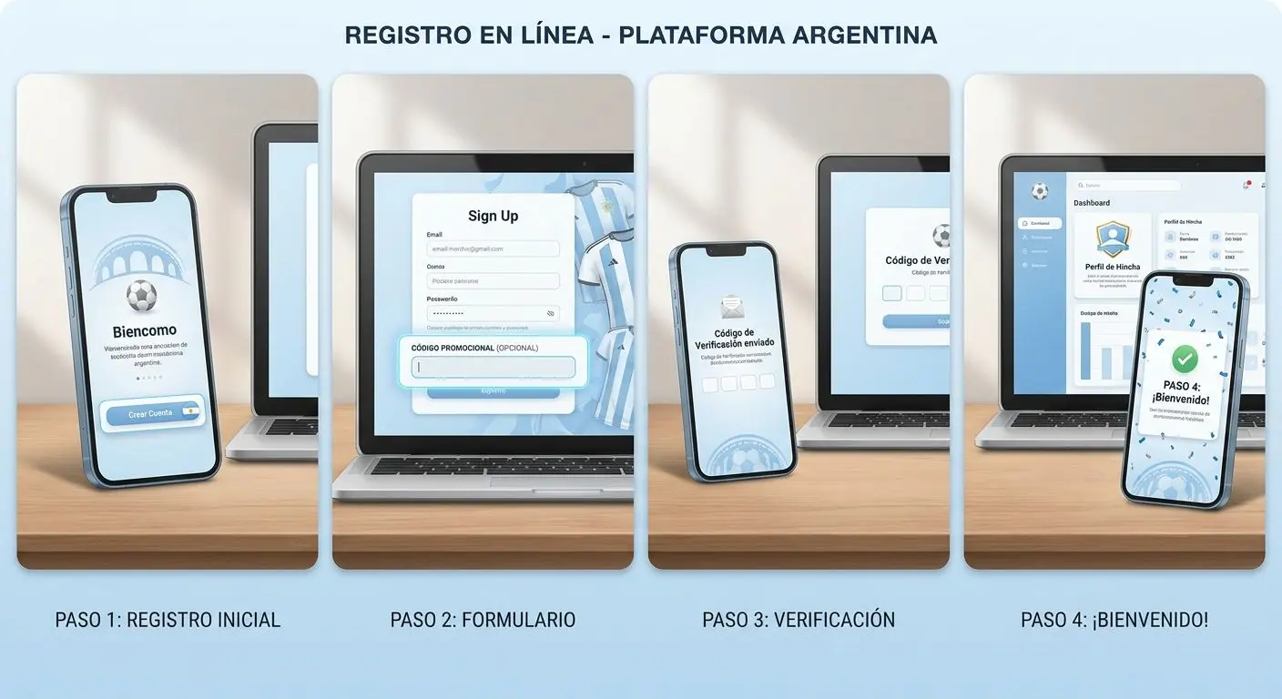 Proceso de registro y carga del código Bet365 desde Argentina