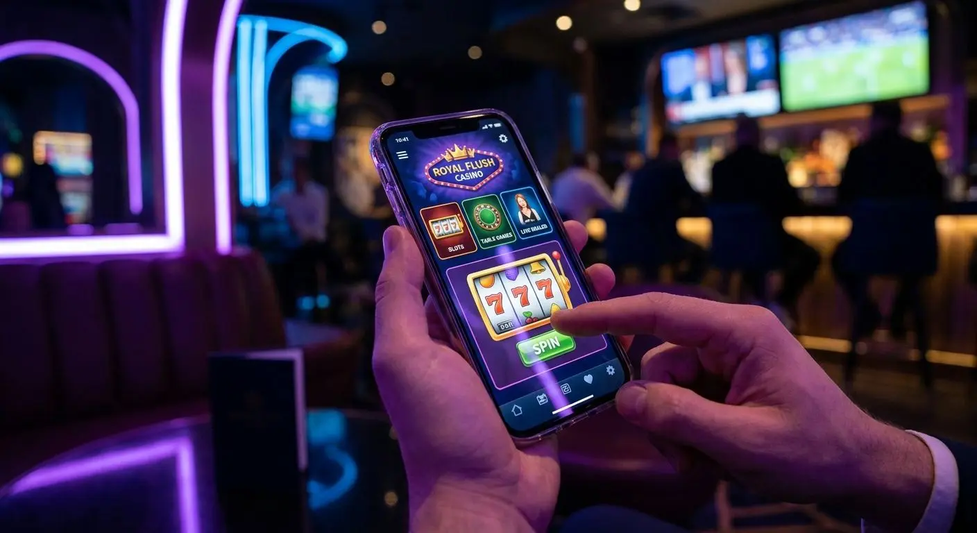 Vista del casino y tragamonedas en el celular