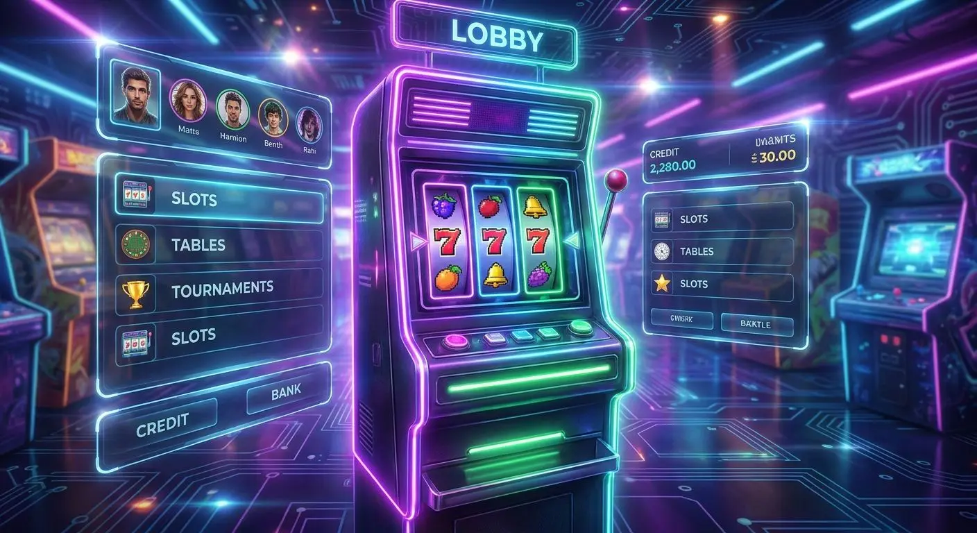 Lobby online con Twin Spin destacado y rodillos brillantes